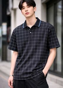 Men's Plaid Polo T-Shirt