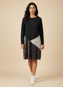 Unique Color Block Tunic Dress