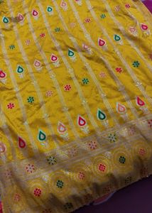 Vibrant Yellow Embroidered Suit 3 piece