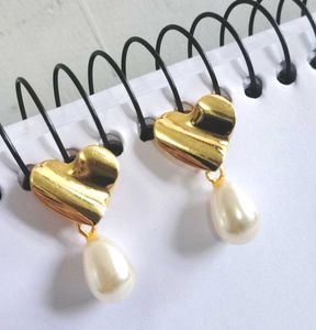 Heart &amp; Pearl Drop Earrings ❣️