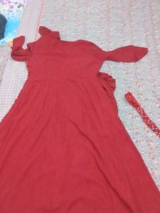 Maroon Ethnic Gown with Embellishments