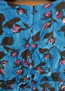 Zara Brand New Floral Mini Dress With Shoulder Pad