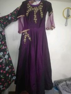 Beautiful Embroidered Purple Gown