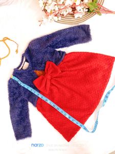 Girls Red Dress with Shrug