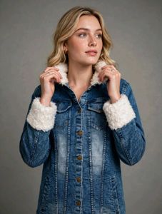 Women's Denim Jacket with Fur Lining