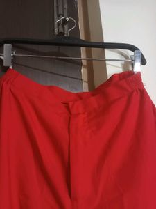 red formal trousers | high waist