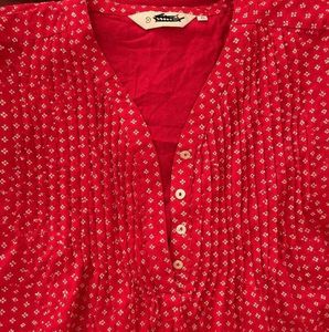 Biba Red Print Tunic Top