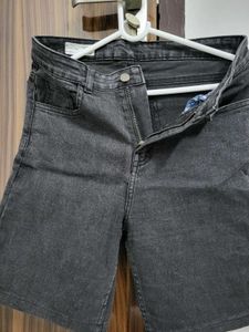 Gray Denim Bermuda Shorts