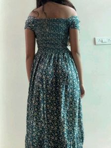 Floral Print Square Neck Gown