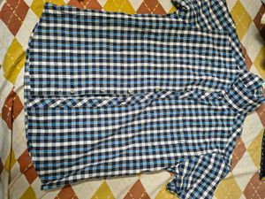NEW Blue Checkered Casual Shirt size M/40CM