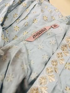 Light Blue Floral Midi Dress