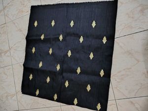 Elegant Black Embroidered Dress Material 1m