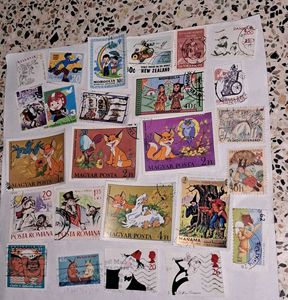 25 Rare Cartoon theme stamps