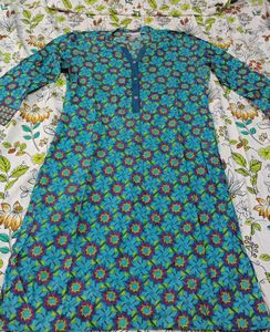Blue Geometric Print Kurta