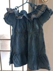 Chic Blue Denim Off-Shoulder Dress