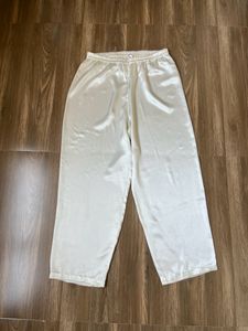 Off White Satin Pants