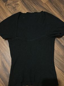 Black Ribbed Knit Top