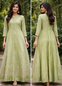 Elegant Pastel Green Anarkali Gown