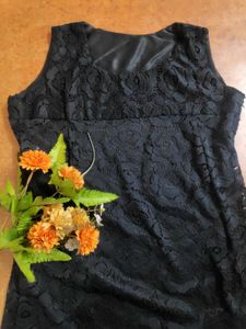 Elegant Black Floral Lace Party Dress