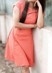 Coral Fit &amp; Flare Dress