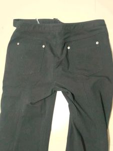 Korean Style Bottom Button Up Black Jeans.