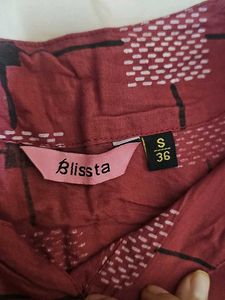 Maroon Geometric Print Long Kurta