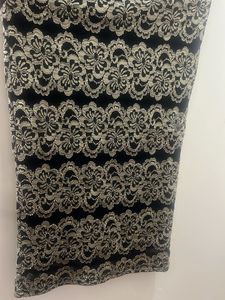 Elegant Black &amp; Gold Lace Skirt