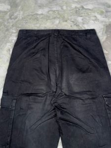 Black Wide Leg Cargo Pants