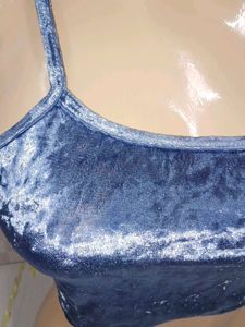 (1200)Blue Velvet Cami Top