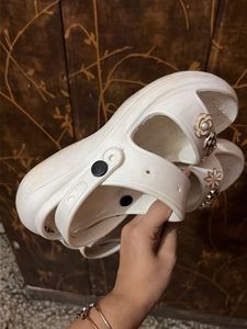 Cute White Platform Sandals with Charms
