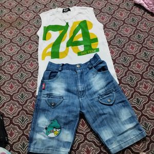 Kids Outfit - Tank & Angry Bird Shorts
