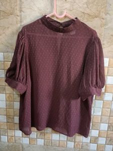 Sheer Puff Sleeve Top