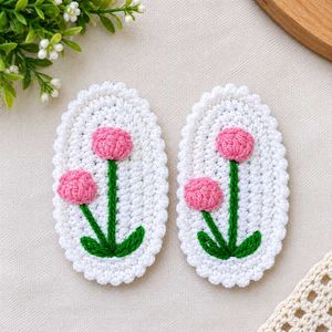 crochet embroidery tic tac hair clip