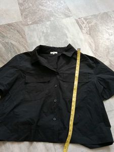 Chic Black Short Sleeve Shirt