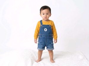Cute Denim Overalls with Top Set