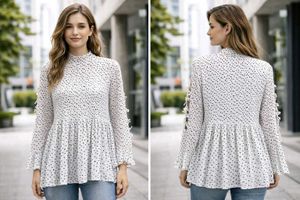 Chic Polka Dot Peplum Top