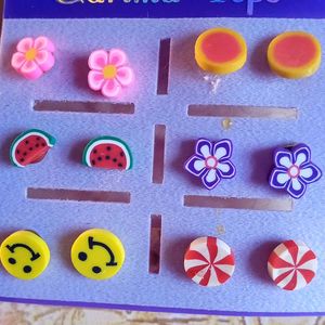 Combo of Cute Earring Set &amp; Bunny Hair Tie and a b