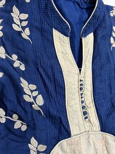 Stylish Blue &amp; Beige Anarkali Suit Set