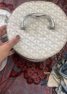 Pink Lined Cosmetic Bag