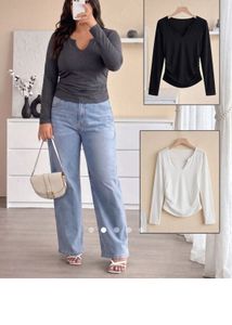 pack of 3 Long Sleeve V-Neck Top