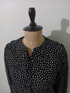 Vintage Chic Polka Dot Bell Sleeve Blouse