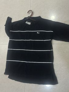 Black Striped Long Sleeve Top