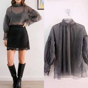 Sheer Pearl Embellished Top