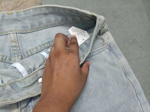 Light Wash Ripped Denim Shorts