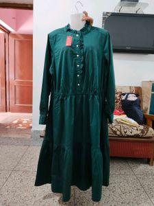 FREE Assembly Elegant Teal Tiered Maxi Dress