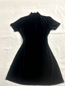 Black Velvet Mini Dress