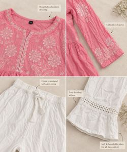 🌸Pink Embroidered Kurti Set🌸