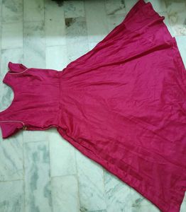 Beads And Stone Work Rose Gown