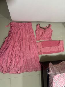 Pink Embroidered Lehenga Choli Set