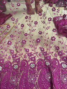 Beautiful Purple Embroidered Fabric